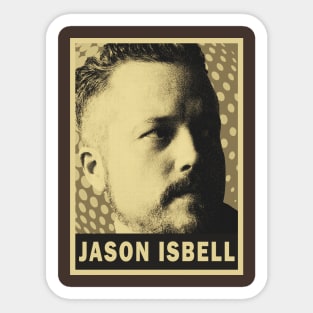 brown cream Jason isbell #2 retro art (exlusive) smile Sticker